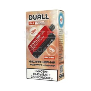 Электронная сигарета DUALL BAR 12000 (Жвачка, Клубника, Киви) купить с доставкой в СПб, по России и СНГ. Цена. Изображение №7.